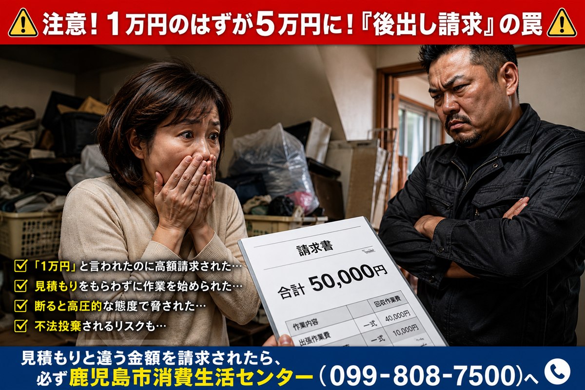 鹿児島市の悪徳な不用品回収業者の手口・罠と見分け方｜HAKKO