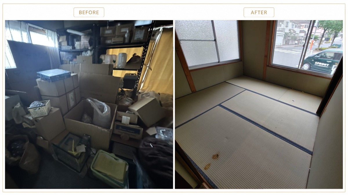 和室(物置になっていた部屋)のビフォーアフター