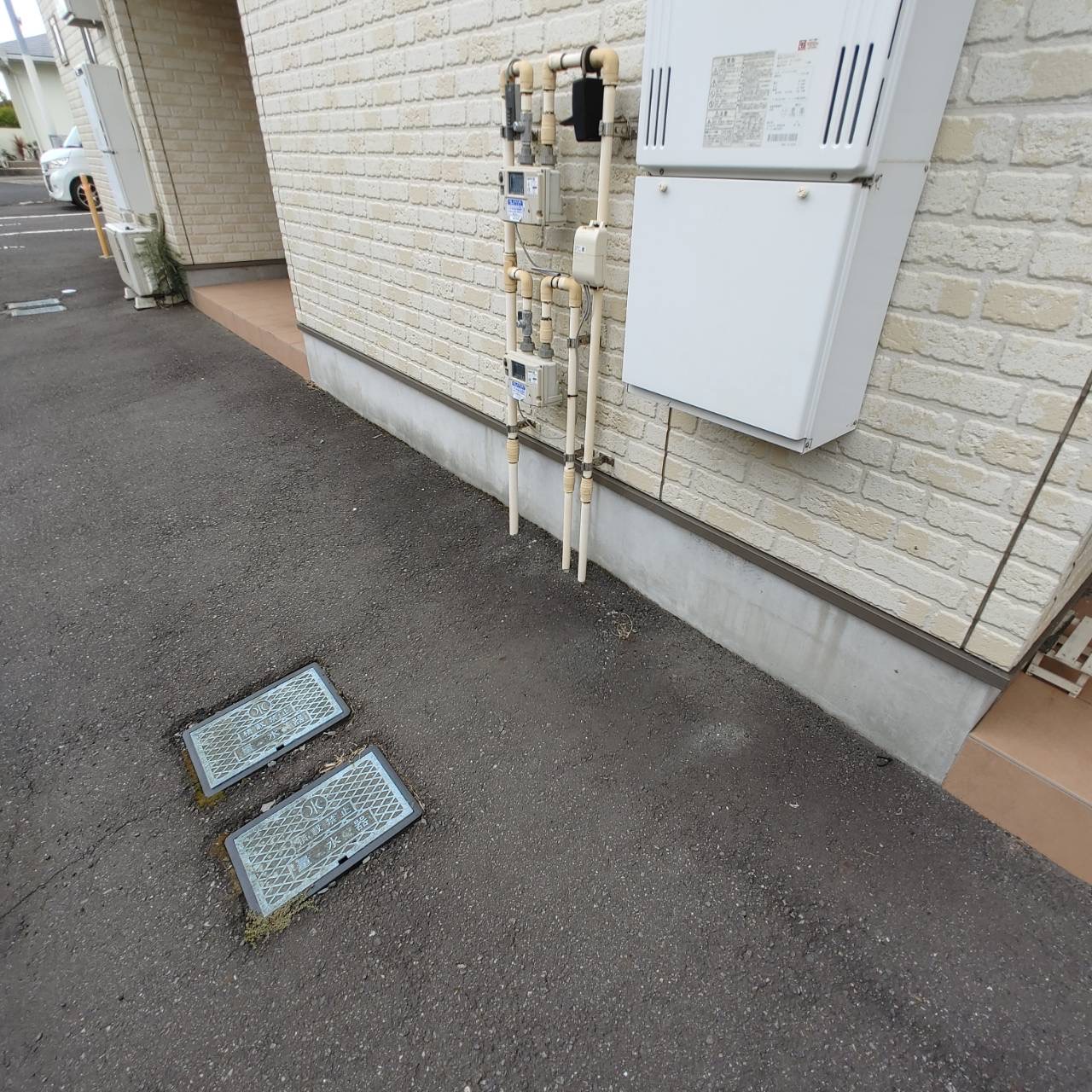 回収後の通路。何も残っていない状態