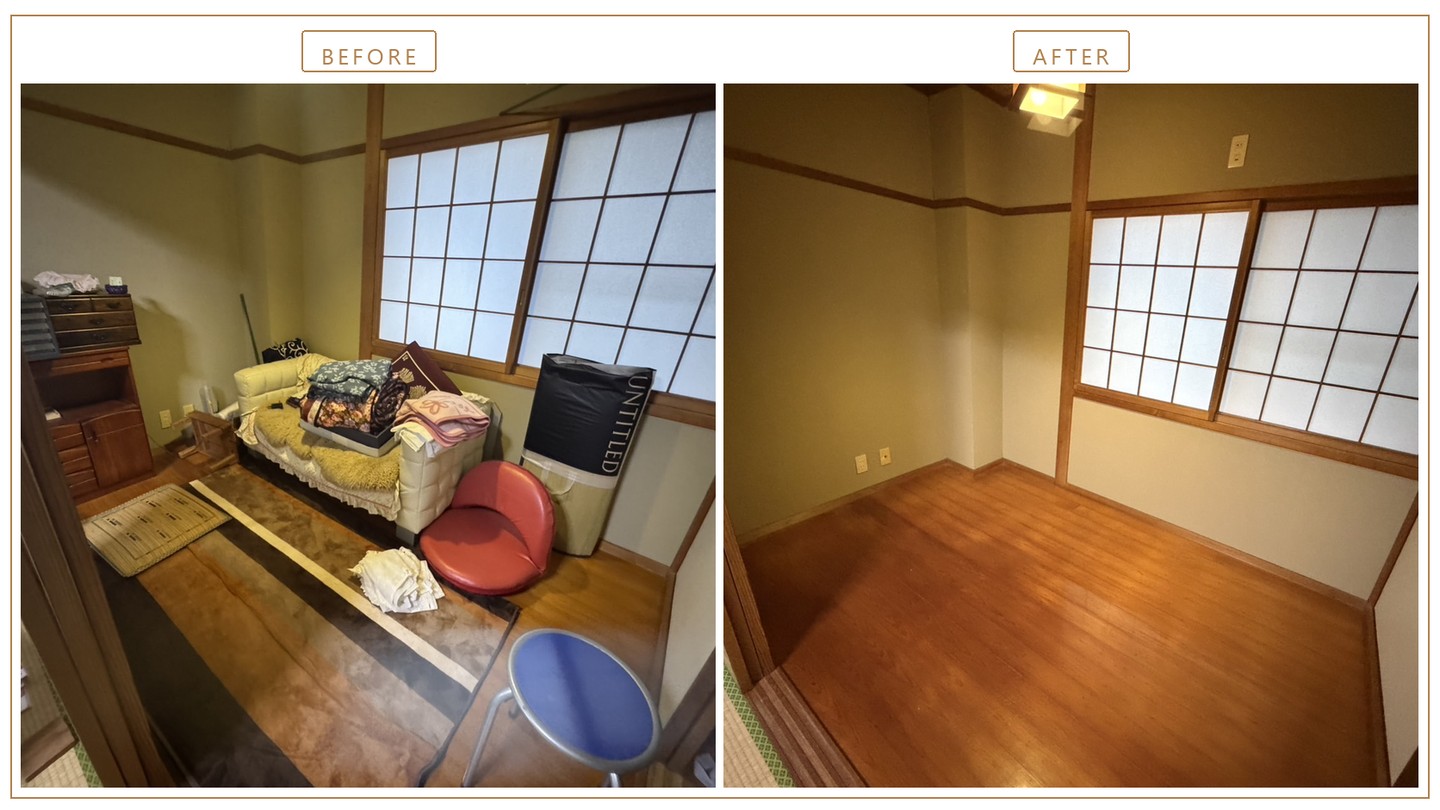 ソファのあった小部屋 作業前と作業後